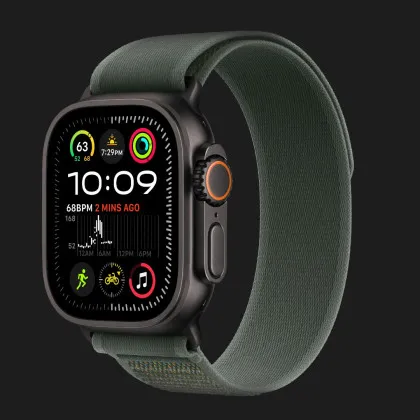 Apple Watch Ultra 2 49mm GPS + LTE Black Titanium Case with Green Trail Loop S/M (MYTJ3, MYQ33) в Камянце - Подольском