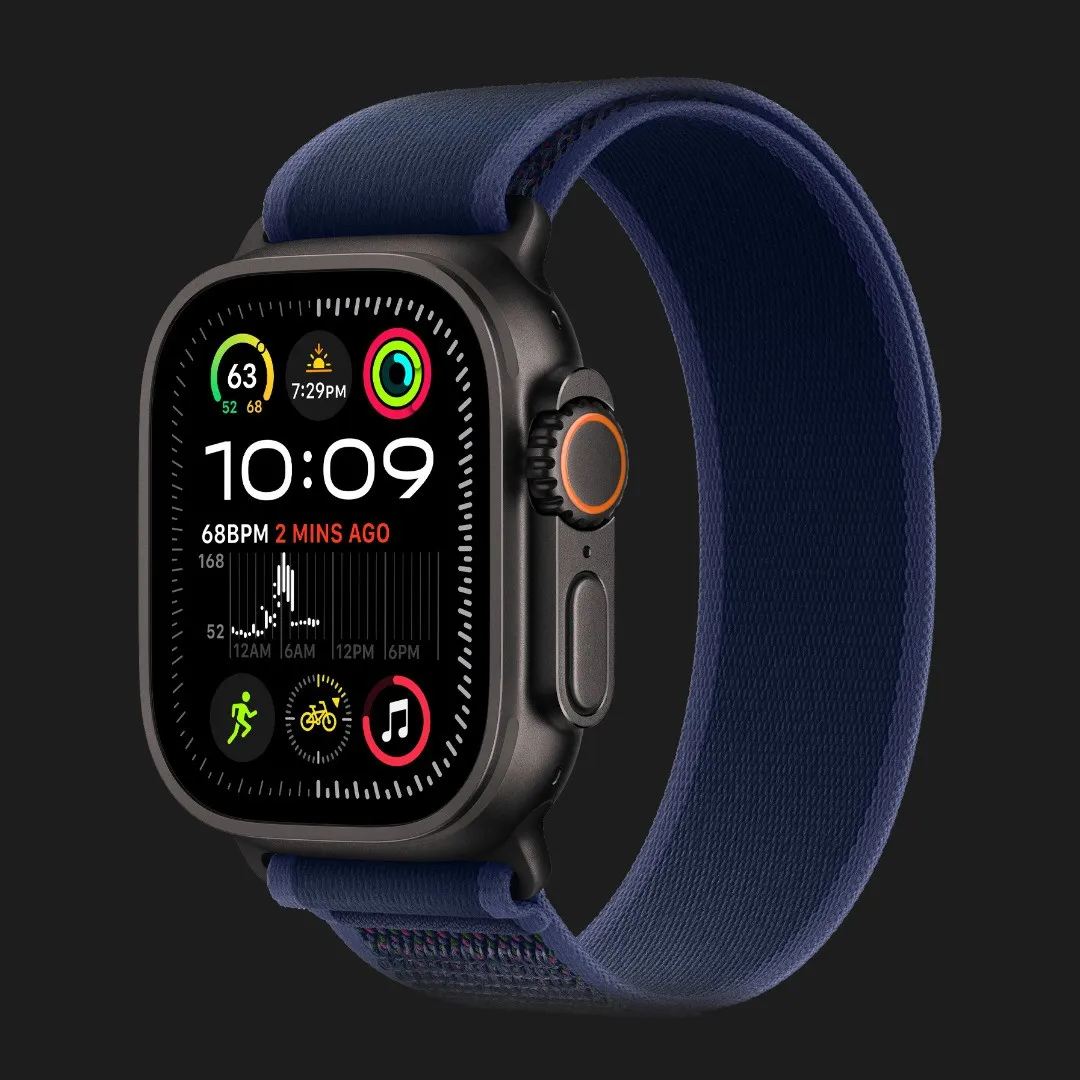 Apple Watch Ultra 2 49mm GPS + LTE Black Titanium Case with Blue Trail Loop S/M (MYTJ3, MYQ73)