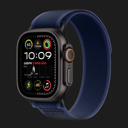 Apple Watch Ultra 2 49mm GPS + LTE Black Titanium Case with Blue Trail Loop M/L (MYTJ3, MYQ83) у Запоріжжі