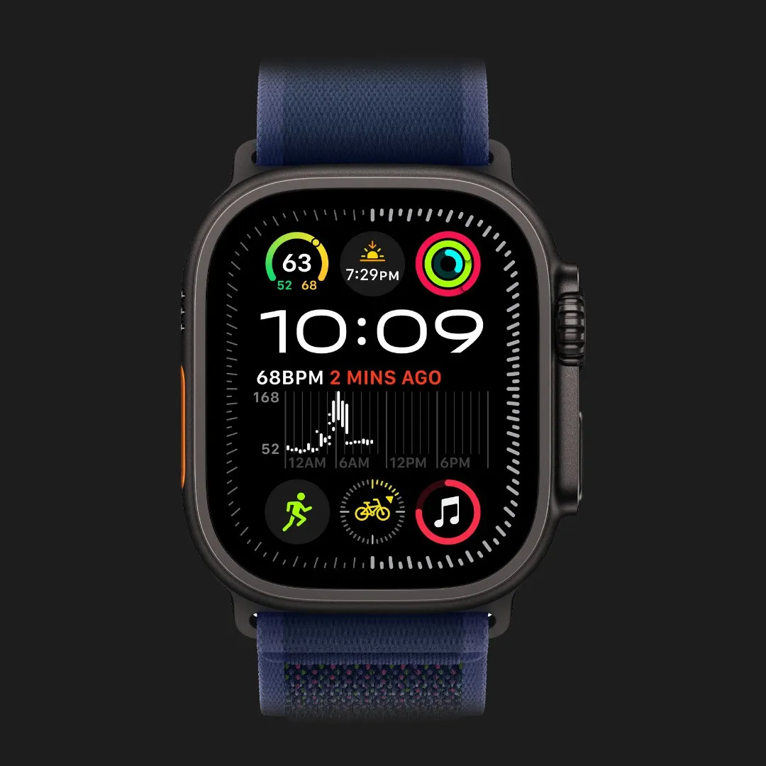 Apple Watch Ultra 2 49mm GPS + LTE Black Titanium Case with Blue Trail Loop S/M (MYTJ3, MYQ73)