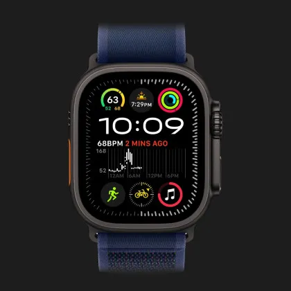 Apple Watch Ultra 2 49mm GPS + LTE Black Titanium Case with Blue Trail Loop M/L (MYTJ3, MYQ83) у Запоріжжі
