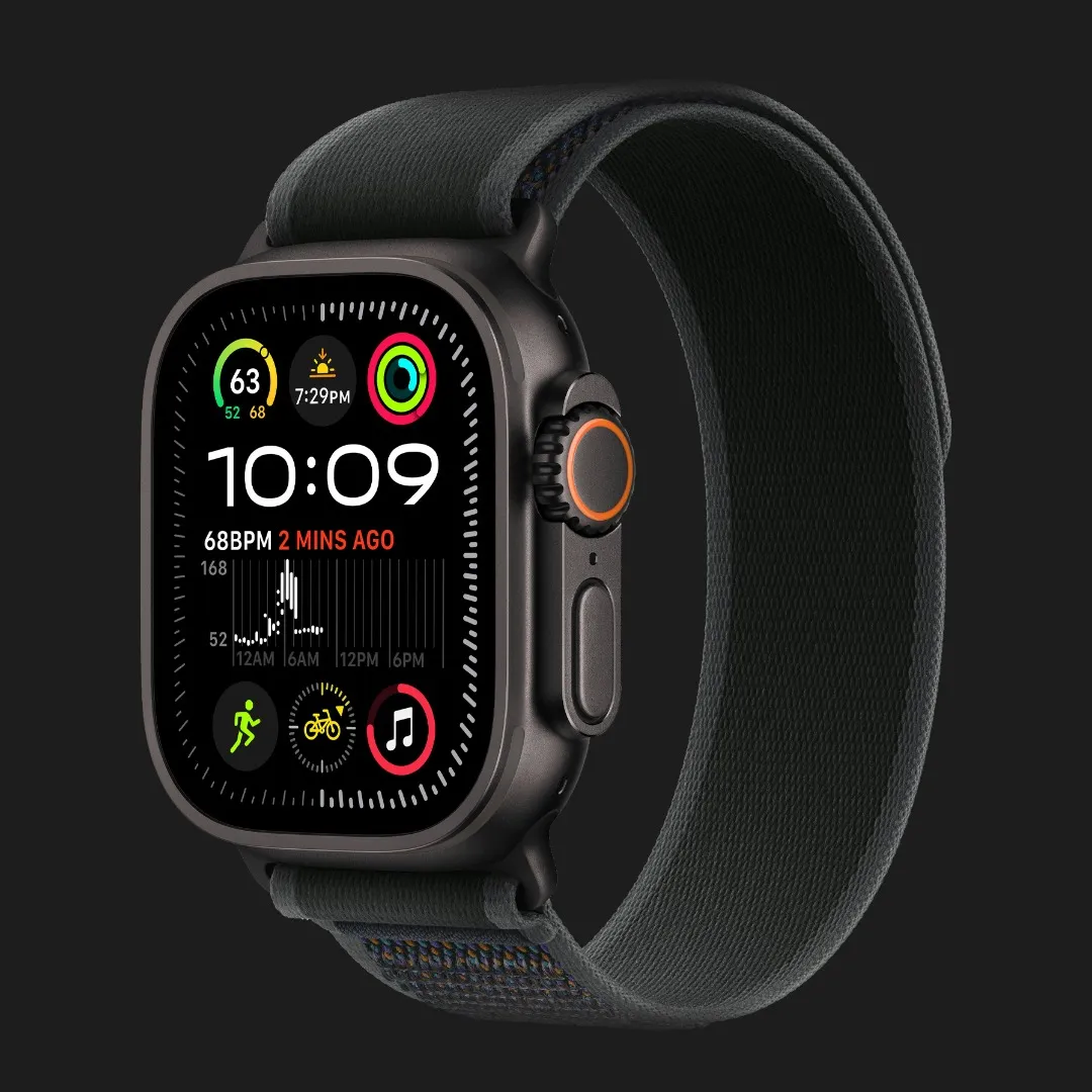 Apple Watch Ultra 2 49mm GPS + LTE Black Titanium Case with Black Trail Loop M/L (MX4V3)