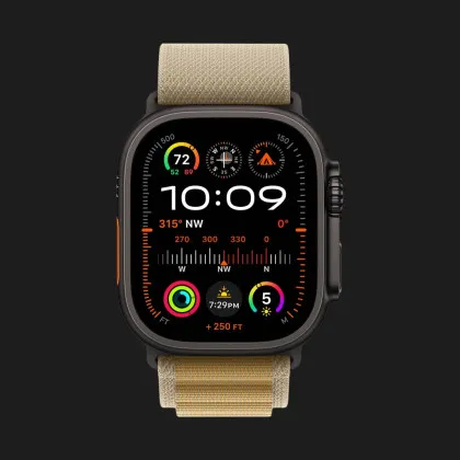 Apple Watch Ultra 2 49mm GPS + LTE Black Titanium Case with Tan Alpine Loop Large (MYTF3, MYQ23) в Камянце - Подольском