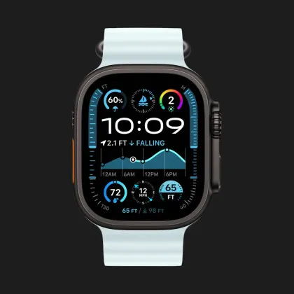 Apple Watch Ultra 2 49mm GPS + LTE Black Titanium Case with Ice Blue Ocean Band (MYTC3, MYP83) в Камянце - Подольском