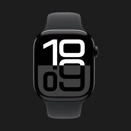 Apple Watch Series 10 GPS, 42mm Jet Black Aluminum Case with Black Sport Band (M/L)