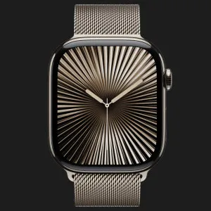 Apple Watch Series 10 GPS + LTE, 46mm Natural Titanium Case with Natural Milanese Loop (S/M) (MC7Q4)