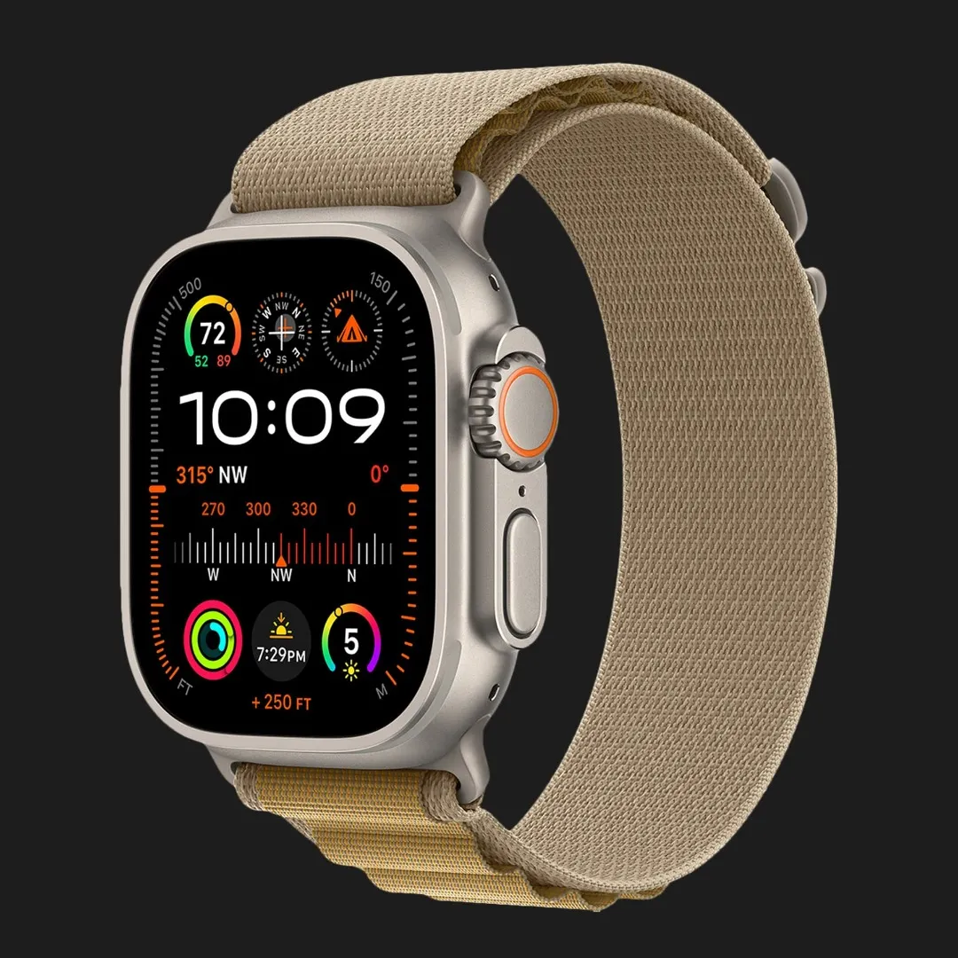 Apple Watch Ultra 2 49mm GPS + LTE Titanium Case with Tan Alpine Loop Medium (MX4F3)