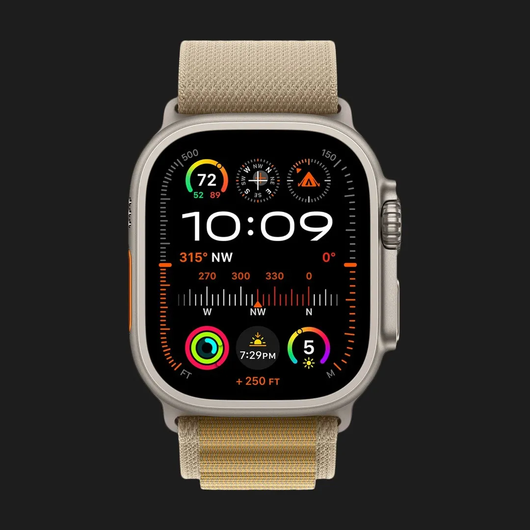 Apple Watch Ultra 2 49mm GPS + LTE Titanium Case with Tan Alpine Loop Medium (MX4F3)