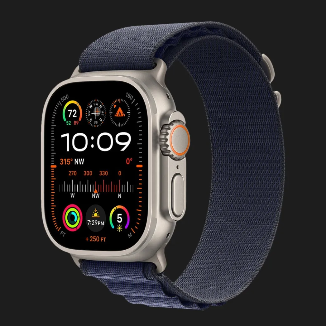 Apple Watch Ultra 2 49mm GPS + LTE Titanium Case with Navy Alpine Loop Medium (MYT33, MXMY3)