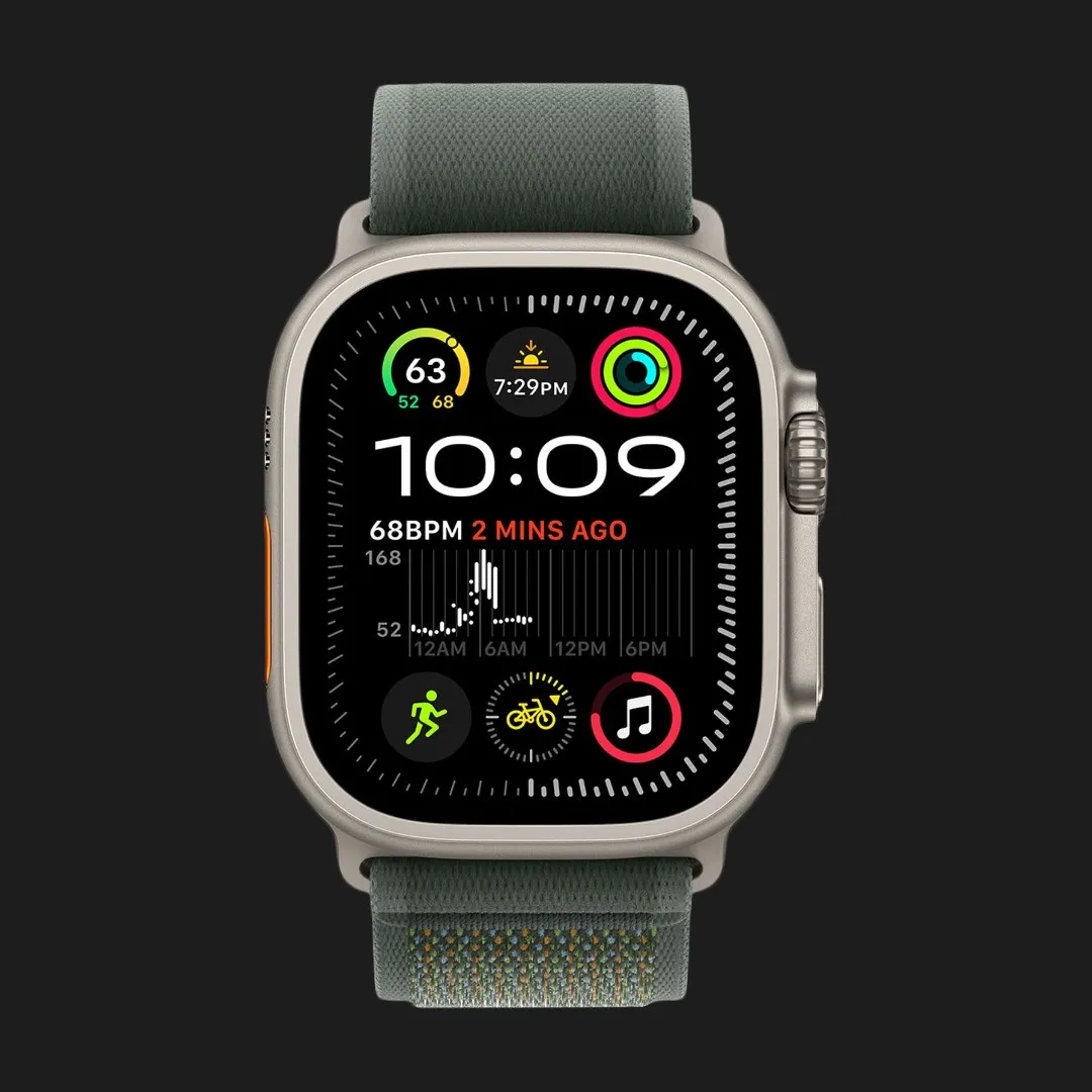 Apple Watch Ultra 2 49mm GPS + LTE Titanium Case with Green Trail Loop S/M (MYT73, MXTN3)