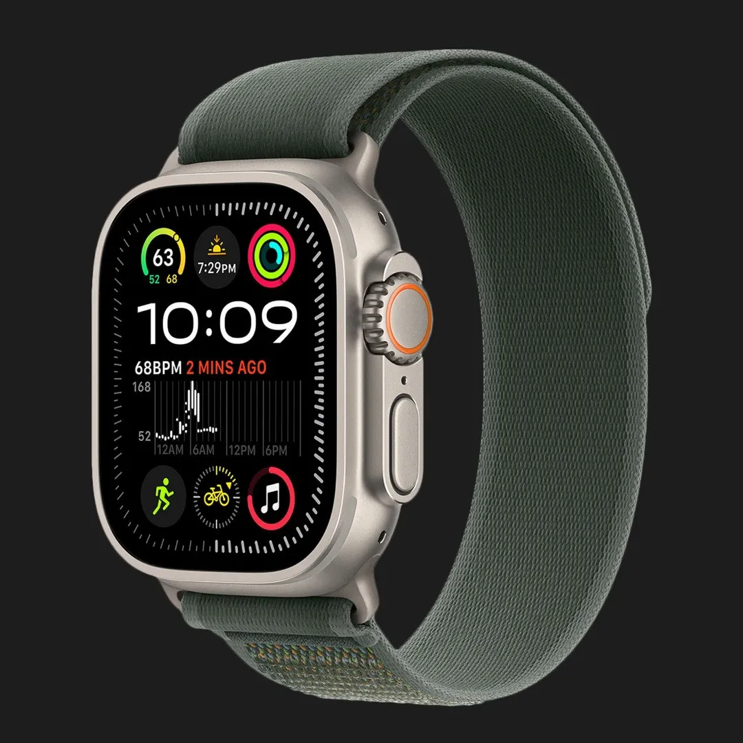 Apple Watch Ultra 2 49mm GPS + LTE Titanium Case with Green Trail Loop M/L (MYT73, MXTP3)