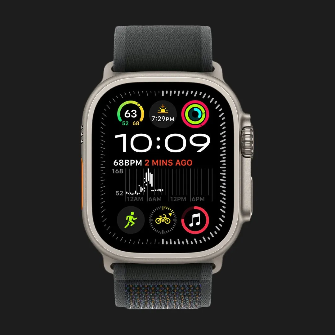 Apple Watch Ultra 2 49mm GPS + LTE Titanium Case with Black Trail Loop M/L (MYT73+MXTR3)