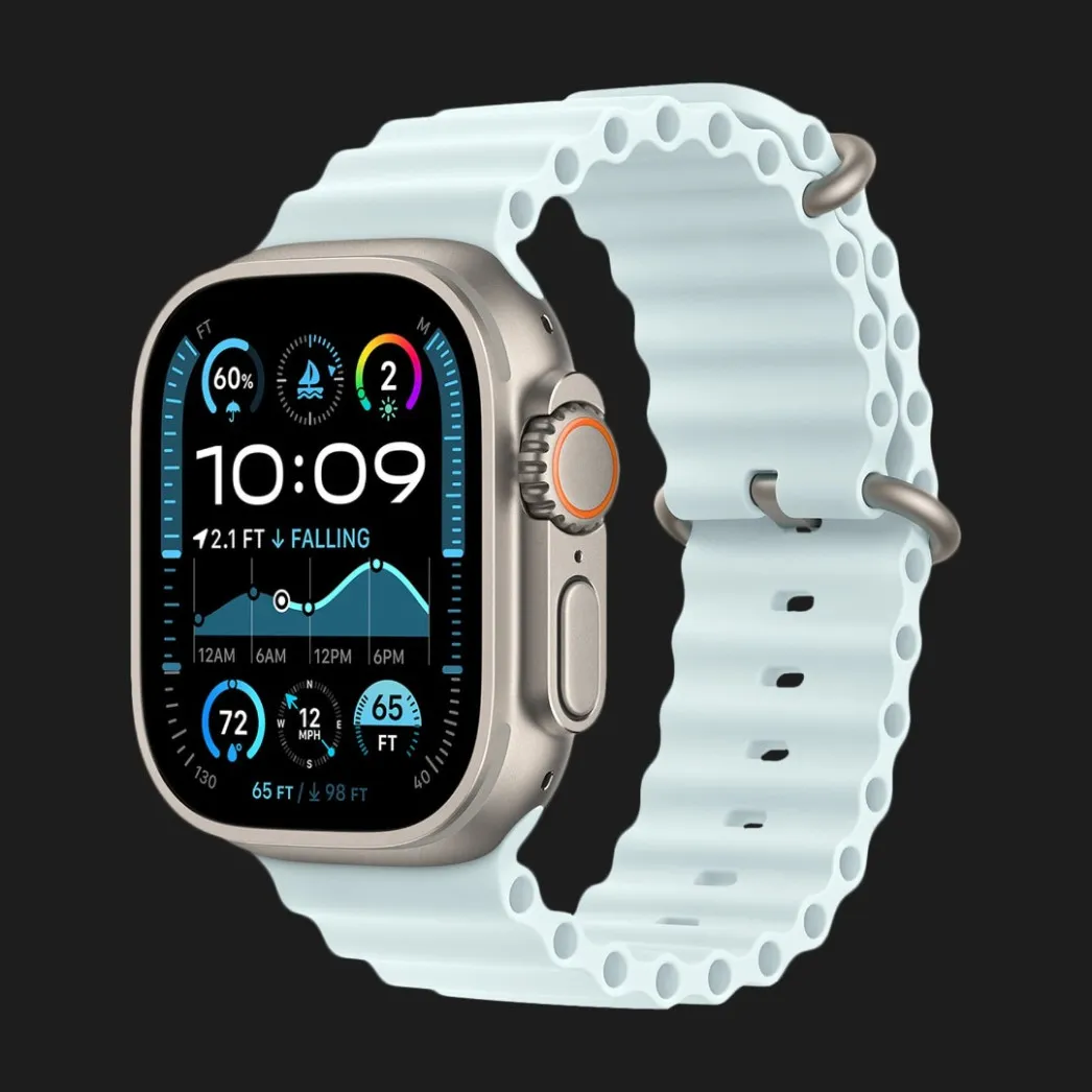 Apple Watch Ultra 2 49mm GPS + LTE Titanium Case with Ice Blue Ocean Band (MYT03, MXTF3)
