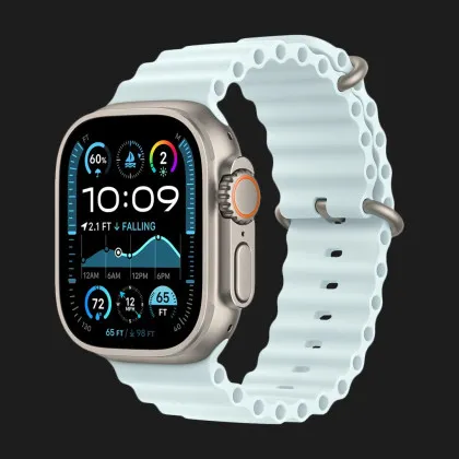 Apple Watch Ultra 2 49mm GPS + LTE Titanium Case with Ice Blue Ocean Band (MYT03, MXTF3) в Берегові