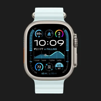 Apple Watch Ultra 2 49mm GPS + LTE Titanium Case with Ice Blue Ocean Band (MYT03, MXTF3) в Берегові