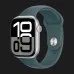 Apple Watch Series 10 GPS, 46mm Silver Aluminum Case with Lake Green Sport Band (S/M)