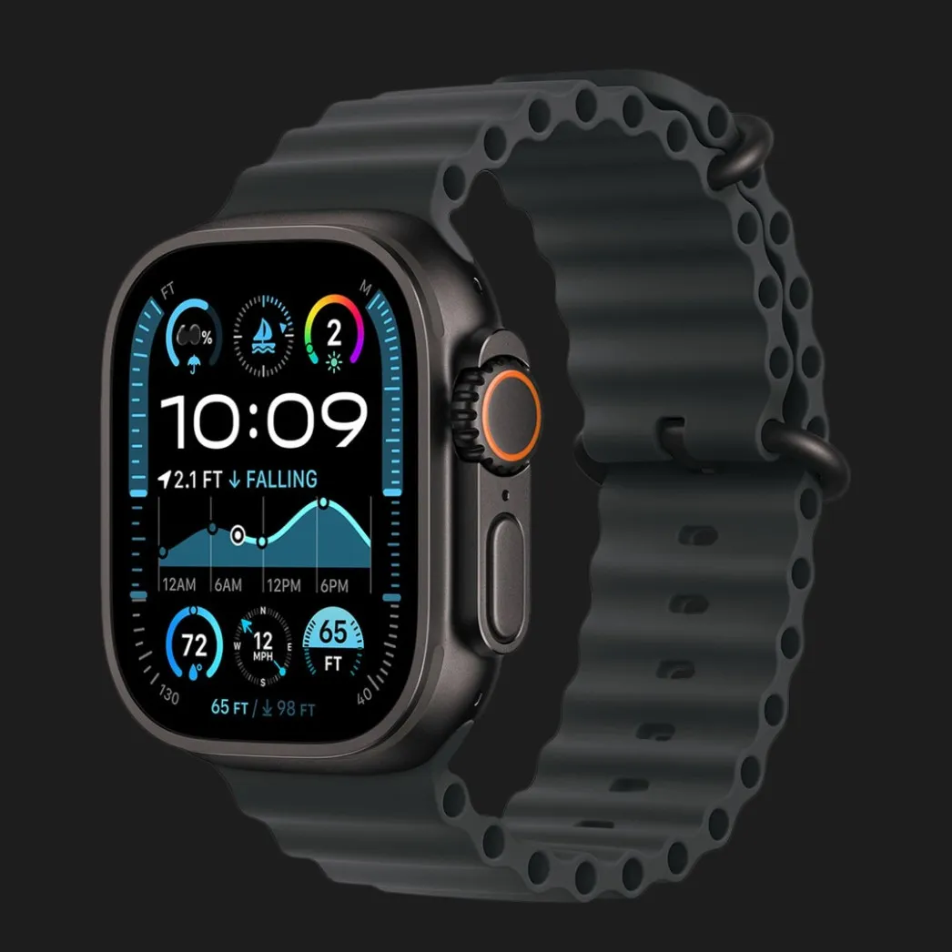 Apple Watch Ultra 2 49mm GPS + LTE Black Titanium Case with Black Ocean Band (MX4P3) (Ultra)