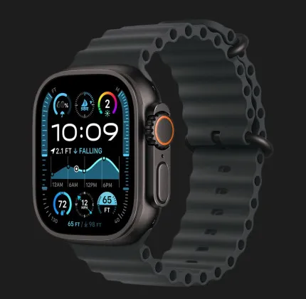 Apple Watch Ultra 2 49mm GPS + LTE Black Titanium Case with Black Ocean Band (MX4P3)