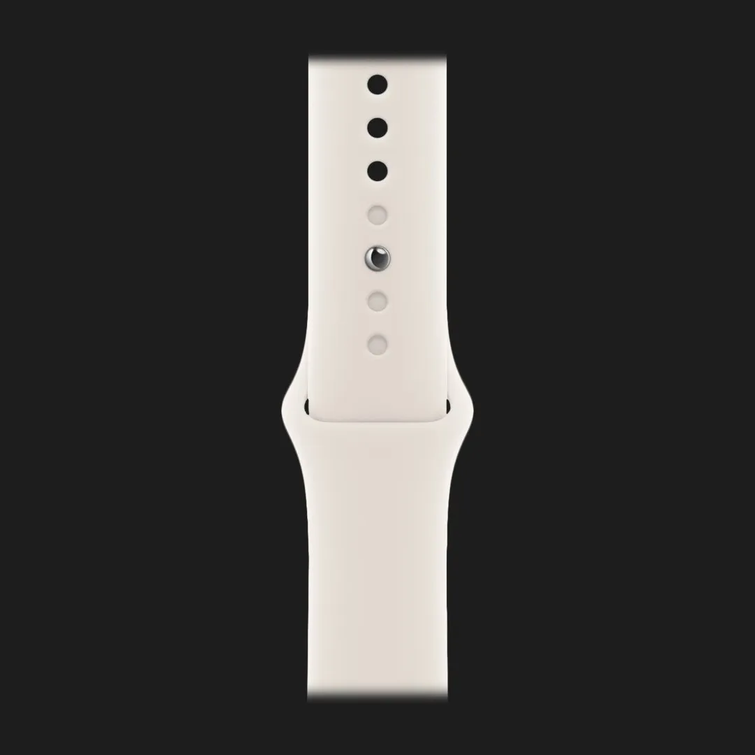 Apple Watch Series 10 GPS, 46mm Silver Aluminum Case with Starlight Sport Band (M/L)