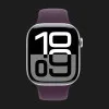 Apple Watch Series 10 GPS, 46mm Silver Aluminum Case with Plum Sport Band (M/L)