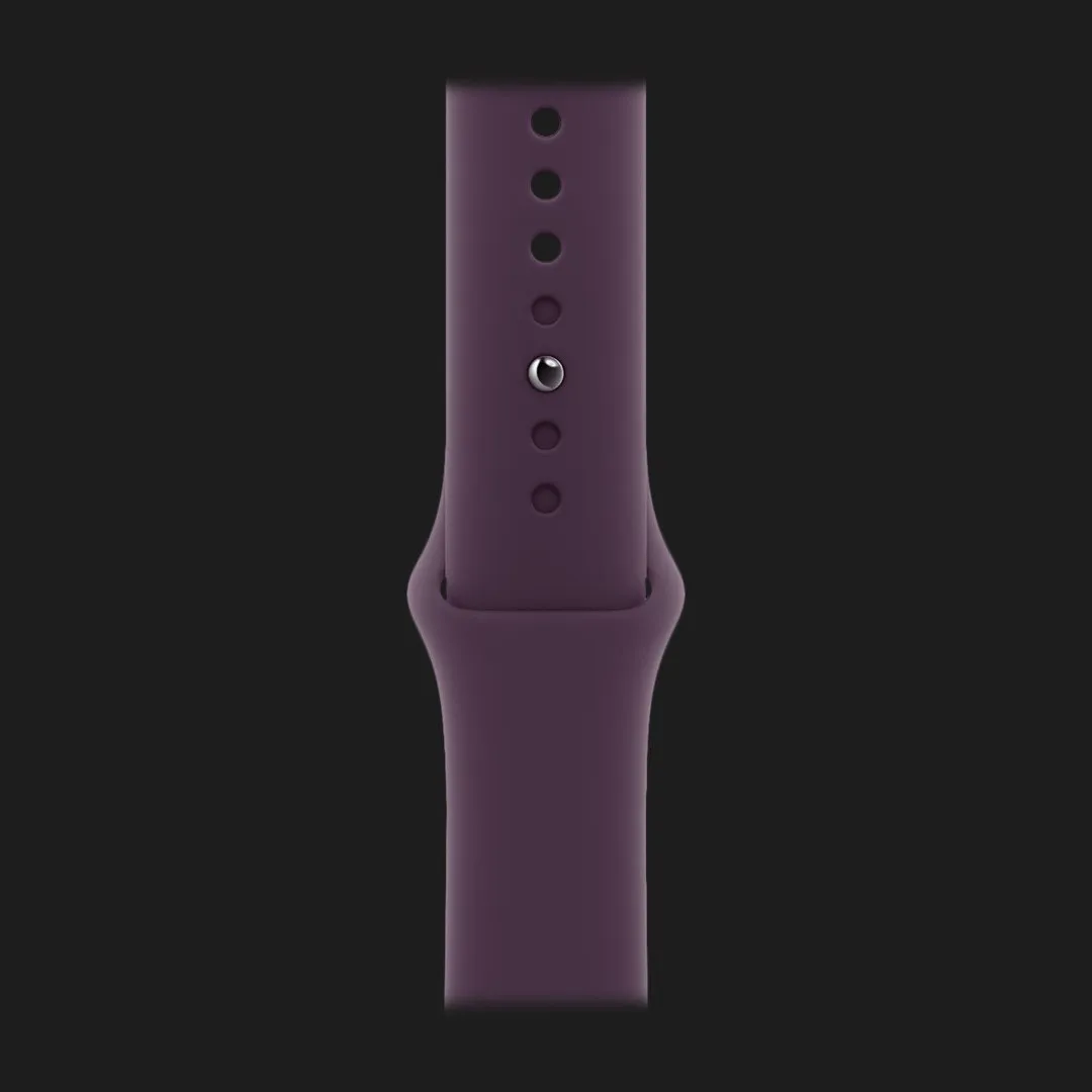 Apple Watch Series 10 GPS, 42mm Silver Aluminum Case with Plum Sport Band (M/L)