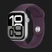 Apple Watch Series 10 GPS, 42mm Silver Aluminum Case with Plum Sport Band (M/L)