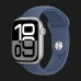 Apple Watch Series 10 GPS, 46mm Silver Aluminum Case with Denim Sport Band (S/M) (MWWL3)