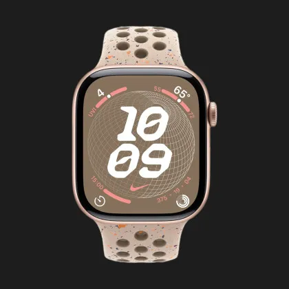 Apple Watch Series 10 GPS, 46mm Rose Gold Aluminum Case with Desert Stone Nike Sport Band (M/L)