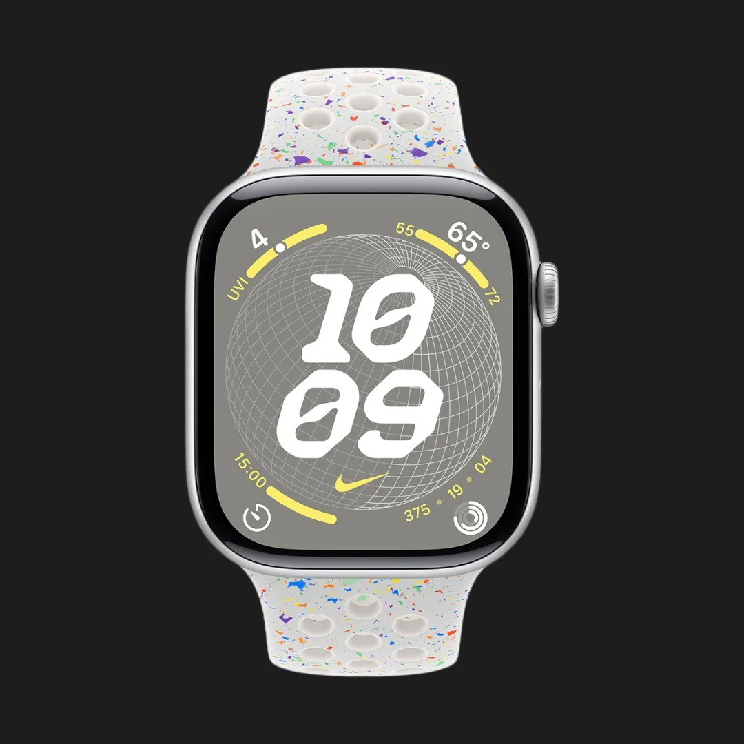 Apple Watch Series 10 GPS, 42mm Silver Aluminum Case with Pure Platinum Nike Sport Band (S/M)