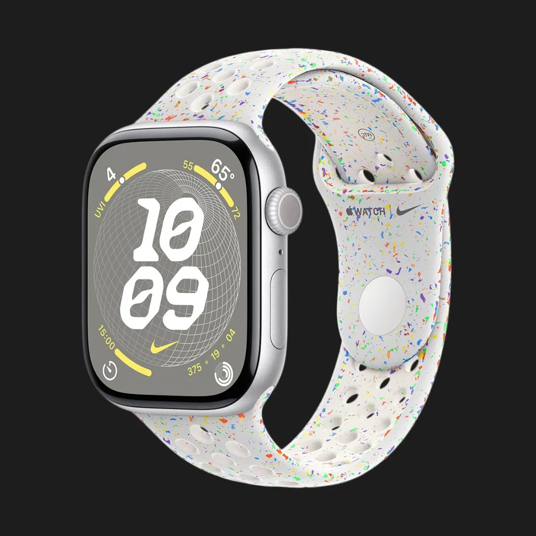 Apple Watch Series 10 GPS, 42mm Silver Aluminum Case with Pure Platinum Nike Sport Band (S/M)