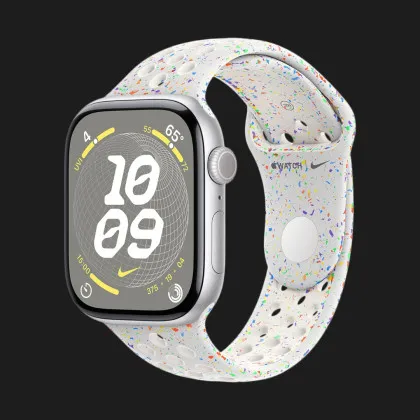 Apple Watch Series 10 GPS, 42mm Silver Aluminum Case with Pure Platinum Nike Sport Band (S/M)