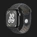 Apple Watch Series 10 GPS, 46mm Jet Black Aluminum Case with Midnight Sky Nike Sport Band (M/L)