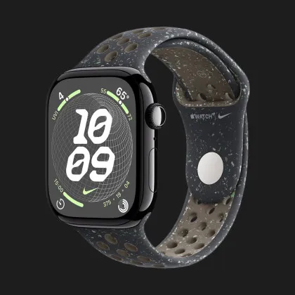 Apple Watch Series 10 GPS, 42mm Jet Black Aluminum Case with Midnight Sky Nike Sport Band (S/M)