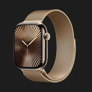 б/у Apple Watch Series 10 GPS + LTE, 42mm Gold Titanium Case with Gold Milanese Loop (MX083) (Хорошее состояние)