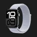 Apple Watch Series 10 GPS 42mm Jet Black Aluminum Case with Blue Cloud Sport Loop