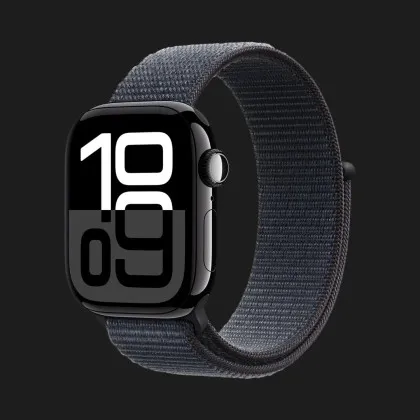 Apple Watch Series 10 GPS 42mm Jet Black Aluminum Case with Ink Sport Loop (MWWG3)