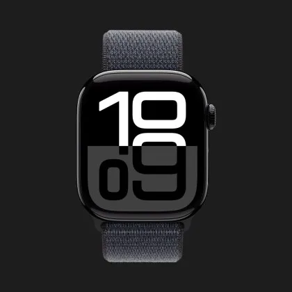 Apple Watch Series 10 GPS 42mm Jet Black Aluminum Case with Ink Sport Loop (MWWG3)