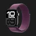 Apple Watch Series 10 GPS 42mm Jet Black Aluminum Case with Plum Sport Loop