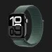 Apple Watch Series 10 GPS 46mm Jet Black Aluminum Case with Lake Green Sport Loop