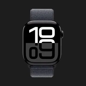 Apple Watch Series 10 GPS 46mm Jet Black Aluminum Case with Ink Sport Loop (MWWR3) (Ultra)