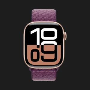 Apple Watch Series 10 GPS 46mm Rose Gold Aluminum Case with Plum Sport Loop (MWWV3) (Ultra)