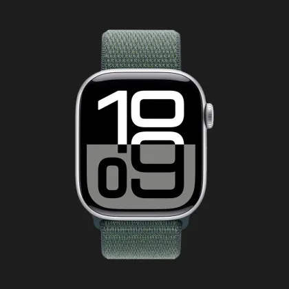 Apple Watch Series 10 GPS 42mm Silver Aluminum Case with Lake Green Sport Loop