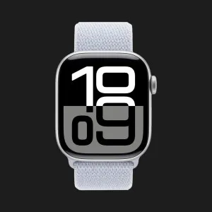 Apple Watch Series 10 GPS 42mm Silver Aluminum Case with Blue Cloud Sport Loop (MWWD3) (Ultra)
