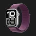 Apple Watch Series 10 GPS 42mm Silver Aluminum Case with Plum Sport Loop