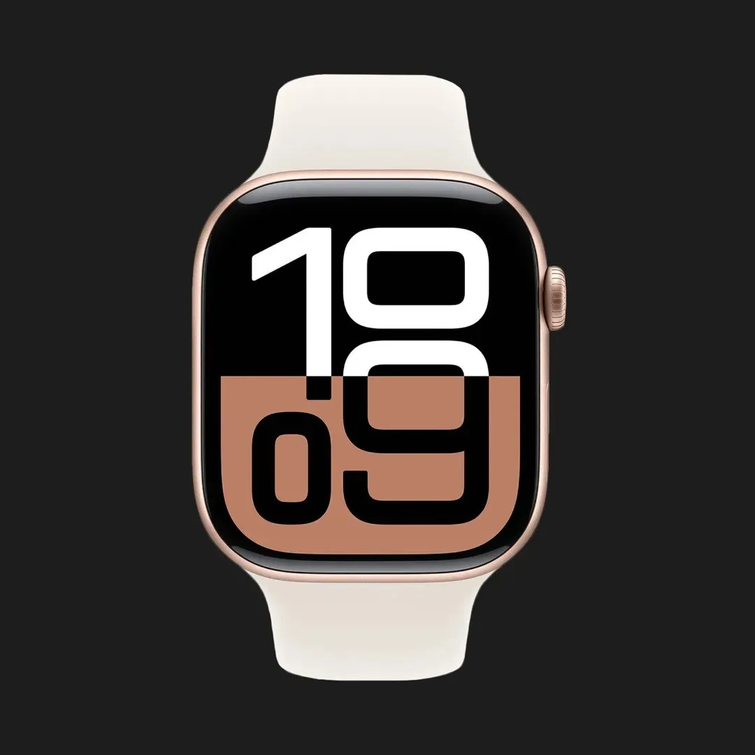 Apple Watch Series 10 GPS, 42mm Rose Gold Aluminum Case with Light Blush Sport Band (S/M) (MWWH3)