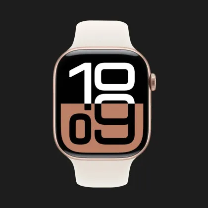 Apple Watch Series 10 GPS, 42mm Rose Gold Aluminum Case with Light Blush Sport Band (S/M) (MWWH3)