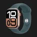 Apple Watch Series 10 GPS, 42mm Rose Gold Aluminum Case with Lake Green Sport Band (S/M)