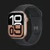 Apple Watch Series 10 GPS, 42mm Rose Gold Aluminum Case with Black Sport Band (M/L)