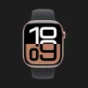 Apple Watch Series 10 GPS, 42mm Rose Gold Aluminum Case with Black Sport Band (S/M)