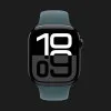 Apple Watch Series 10 GPS, 42mm Jet Black Aluminum Case with Lake Green Sport Band (S/M)